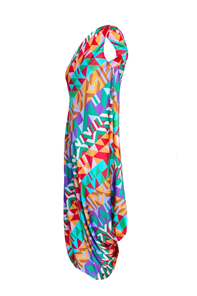 MULTICOLOUR MOTIF PRINTED DRESS - dash and dot dash and dot