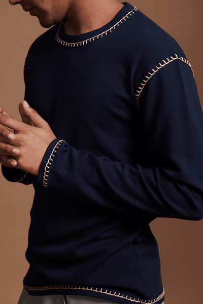 BLANKET STITCH SWEAT TEE - dash and dot