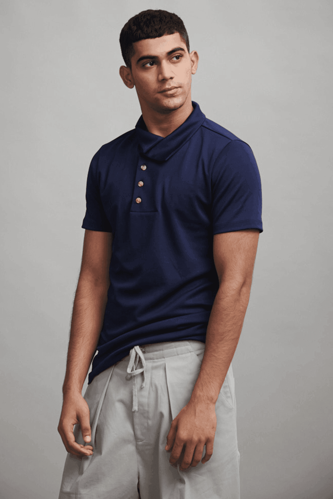 OFF CENTER PLACKET POLO - dash and dot dash and dot