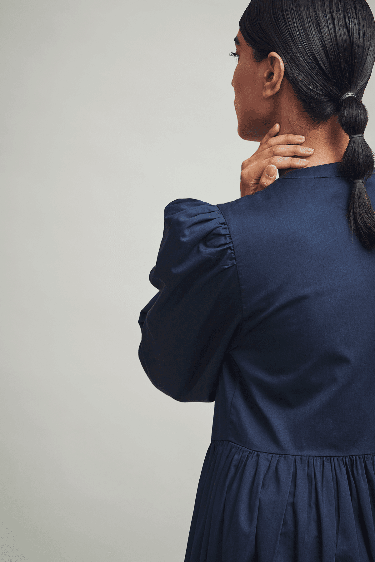 TIERED POPLIN MIDI - dash and dot