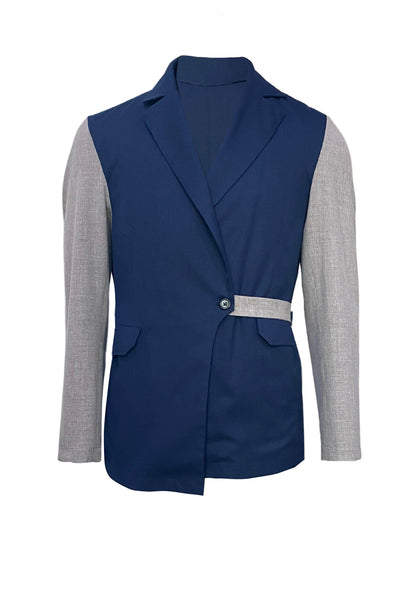 BLOCK BELTED JACKET - dash and dot