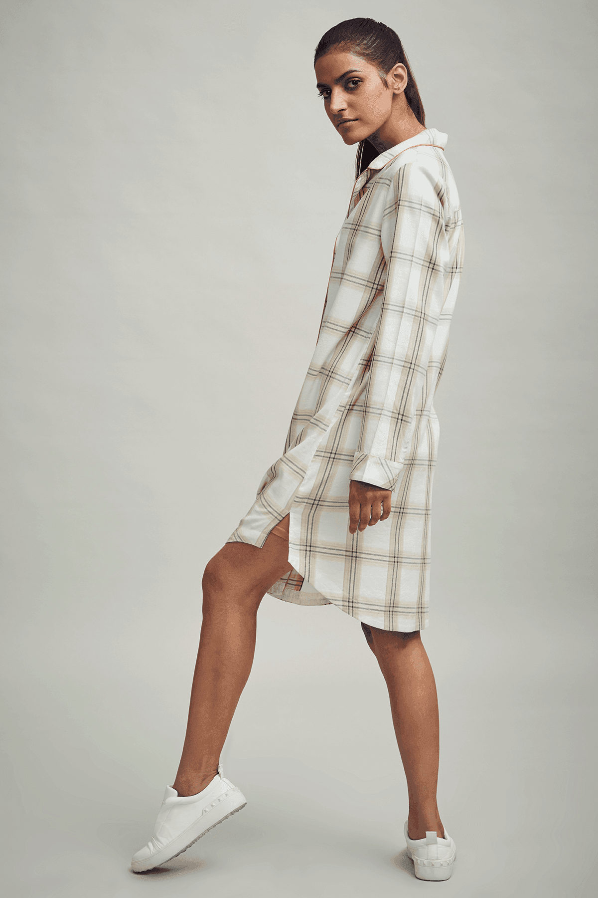 PLAID SHIRT DRESS - dash and dot