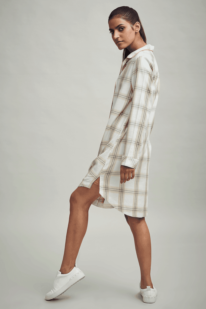PLAID SHIRT DRESS - dash and dot dash and dot