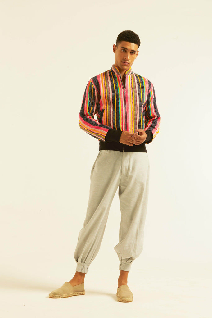 MULTI STRIPE BOMBER - dash and dot dash and dot