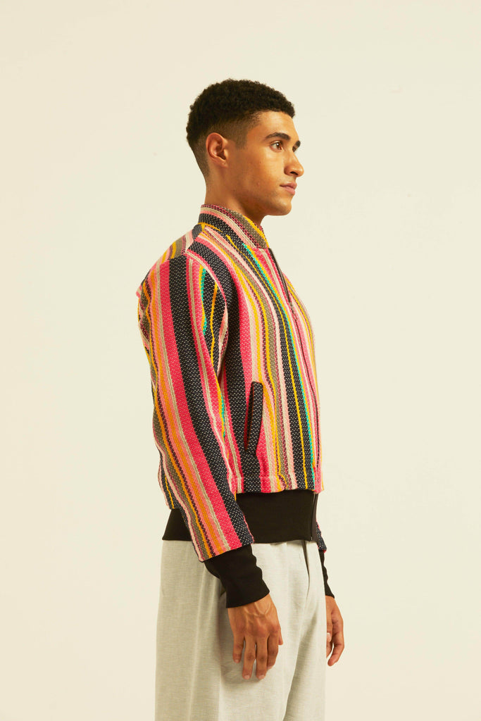 MULTI STRIPE BOMBER - dash and dot dash and dot