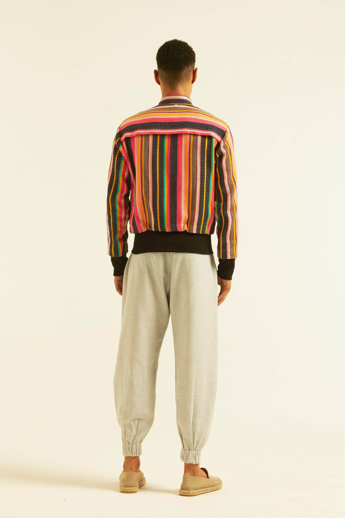 MULTI STRIPE BOMBER - dash and dot dash and dot