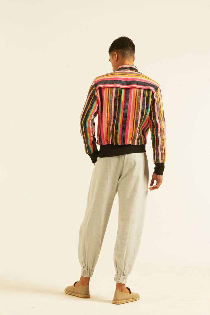 MULTI STRIPE BOMBER - dash and dot dash and dot