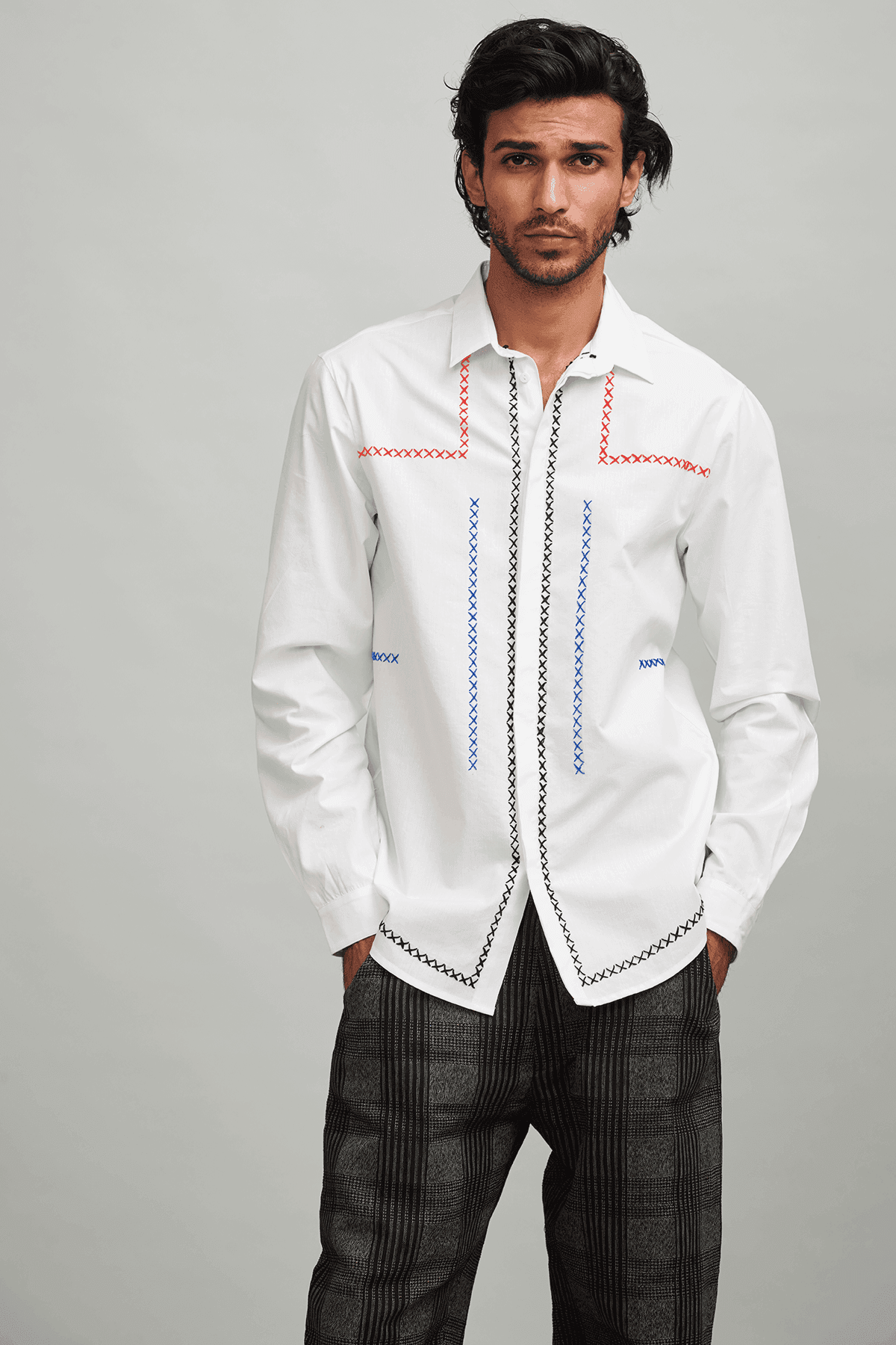 MULTI CROSS STITCH SHIRT - dash and dot