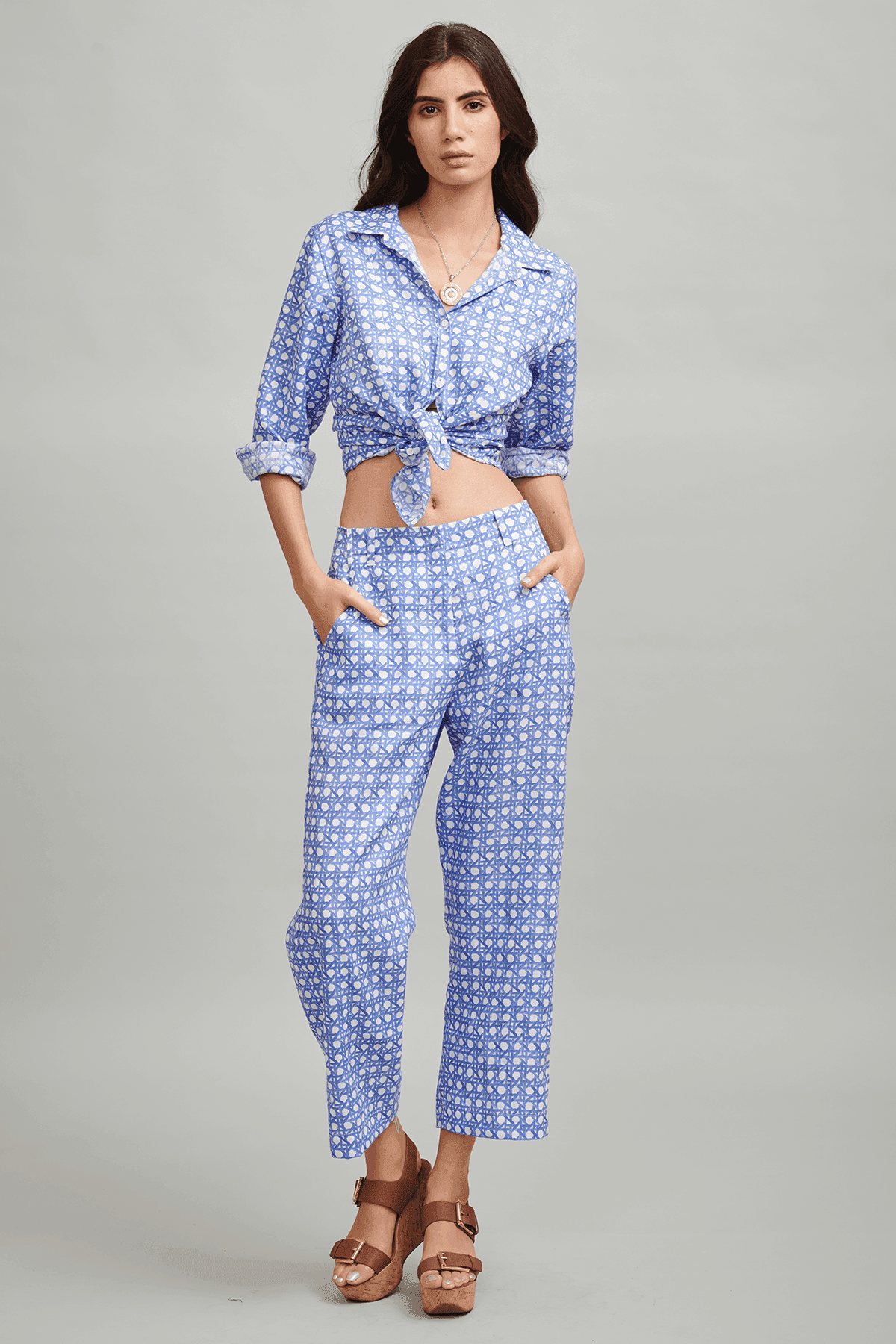 CANING PRINT LINEN PANT - dash and dot