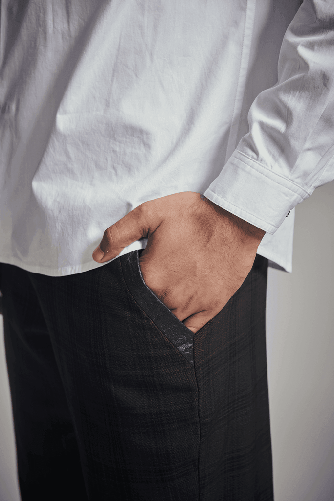 VEGAN LEATHER DETAIL PANT - dash and dot dash and dot