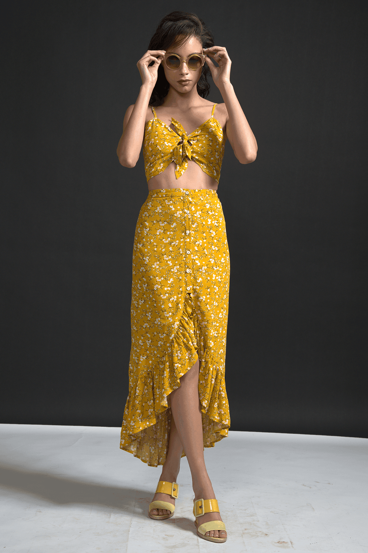 MUSTARD KNOTTED TOP - dash and dot