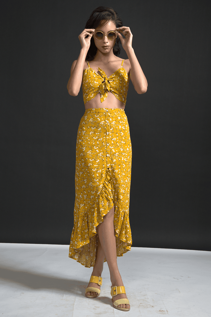 MUSTARD KNOTTED TOP - dash and dot dash and dot