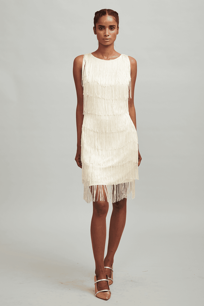 IVORY FRINGE DRESS - dash and dot dash and dot