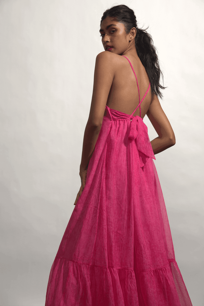 TEXTURED PINK CHIFFON MAXI - dash and dot dash and dot