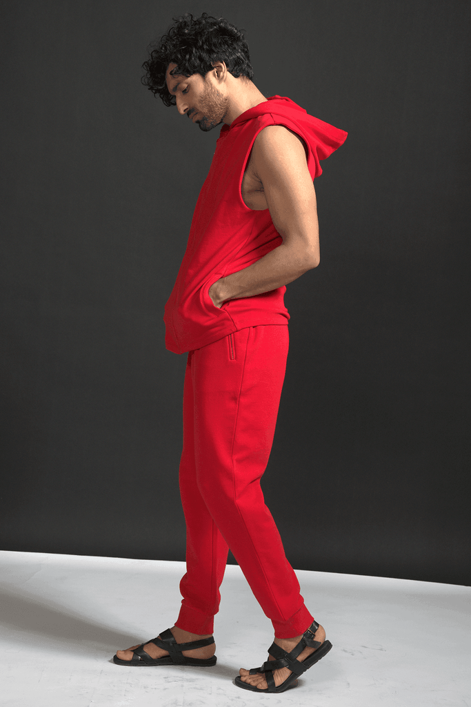 SLEEVELESS CROSS ZIP HOODIE - dash and dot dash and dot