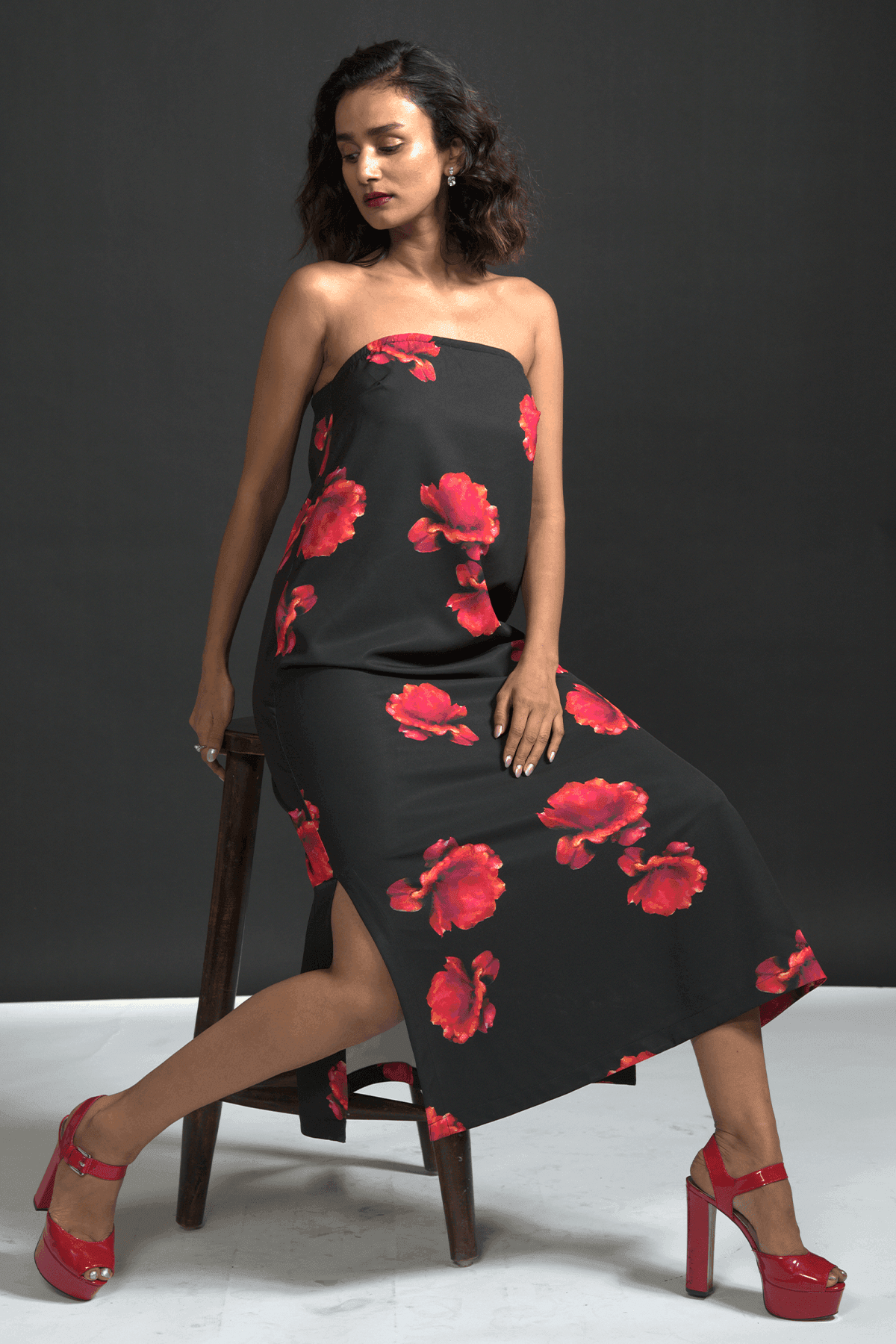 BLACK ROSE DRESS - dash and dot