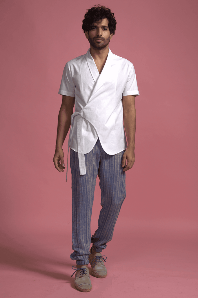 SIDE TIE HALF SLEEVE SHIRT - dash and dot dash and dot