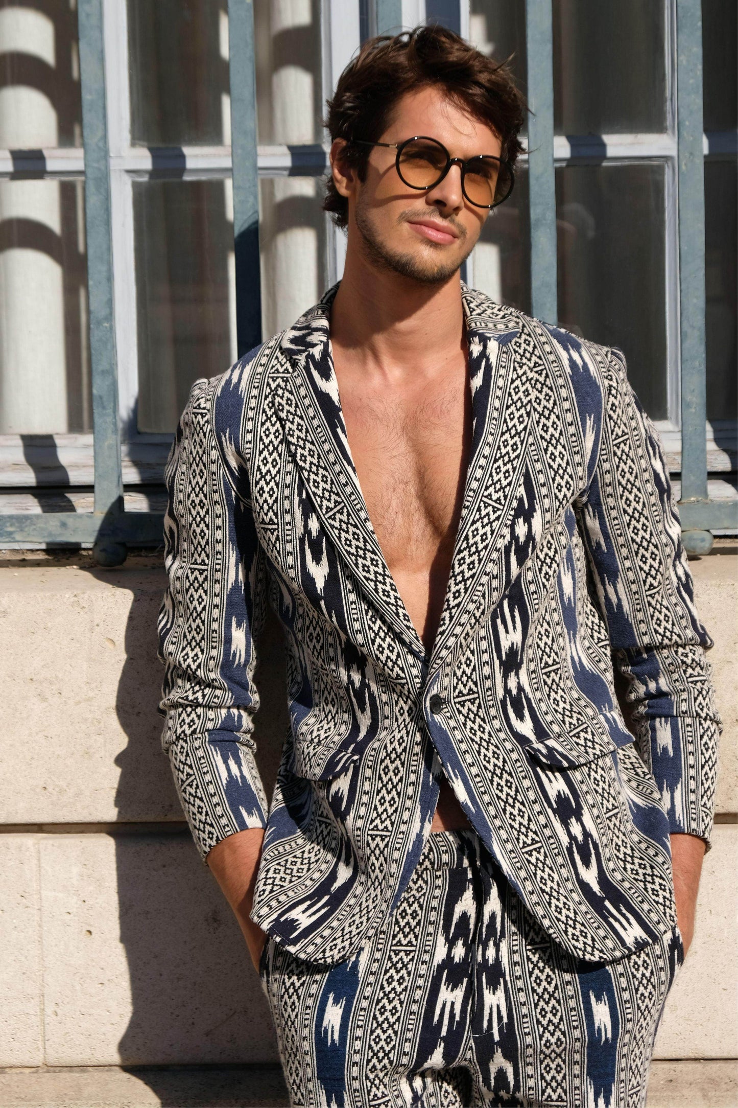 JACQUARD IKKAT SUIT - dash and dot