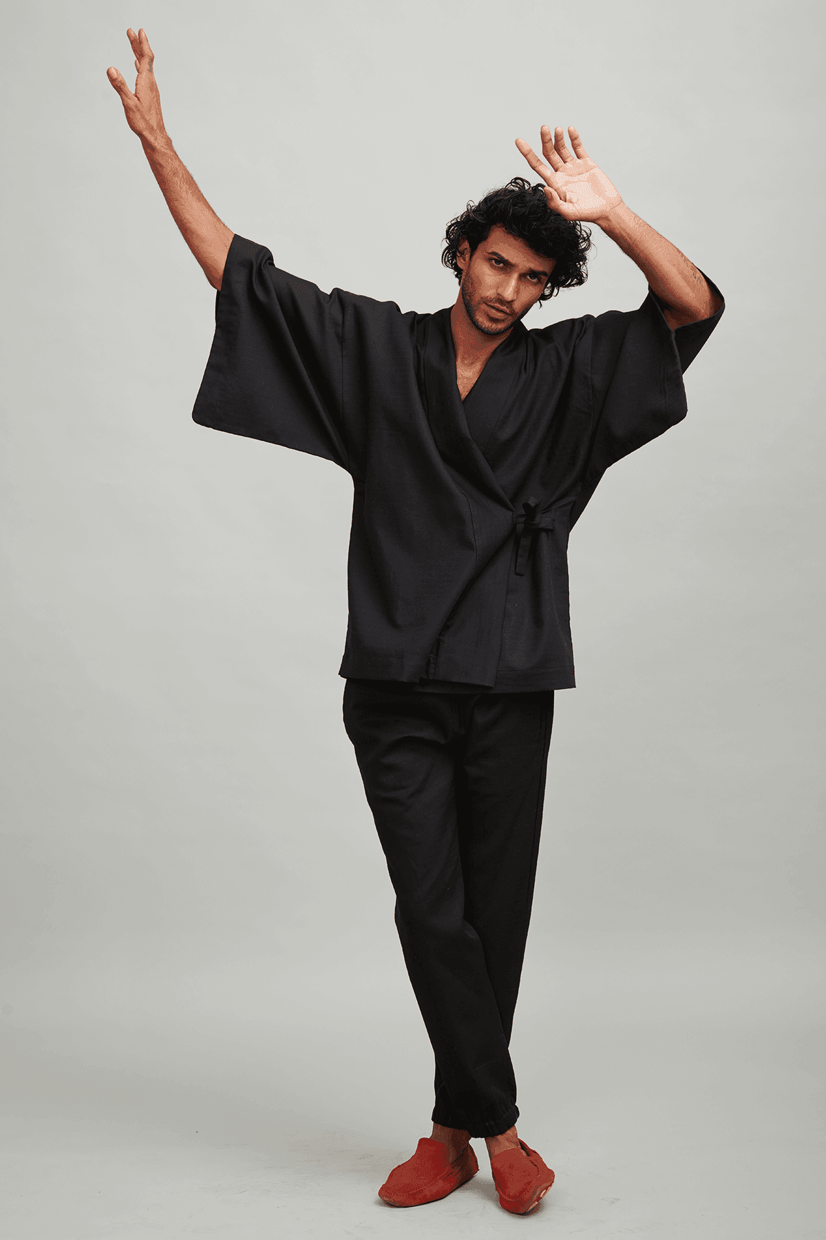 LINEN MEN'S KIMONO - dash and dot