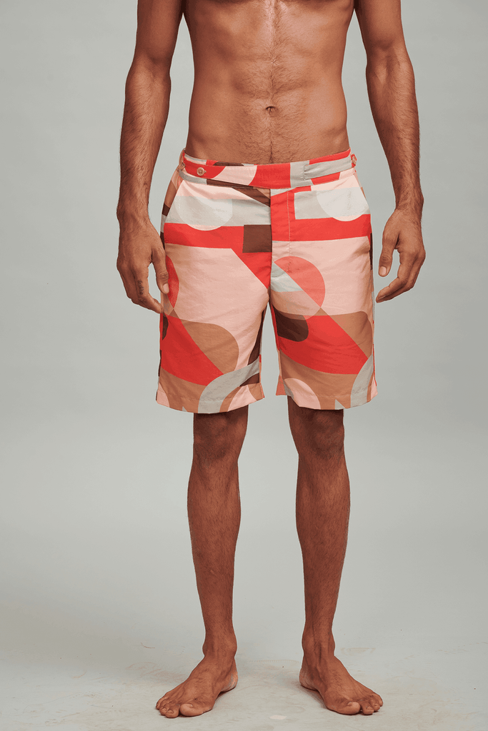 ABSTRACT PRINT SWIM SHORTS - dash and dot dash and dot
