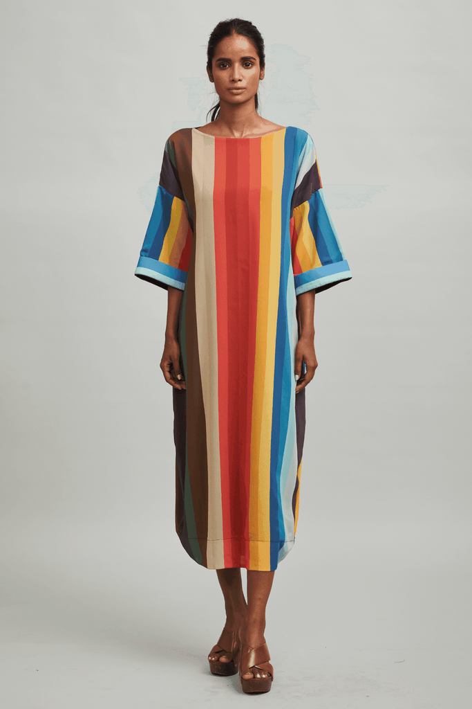 MULTICOLOUR STRIPE MIDI - dash and dot dash and dot
