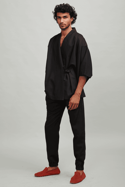 BLACK LINEN EVERYDAY JOGGER - dash and dot