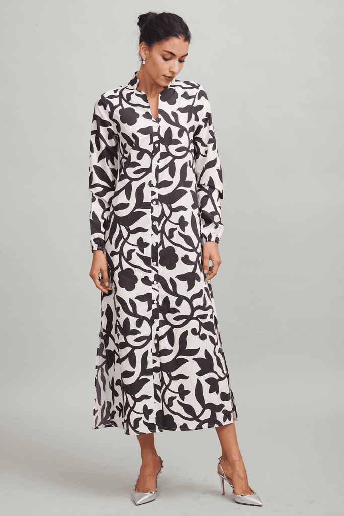 VINE PRINT SHIRT DRESS - dash and dot dash and dot