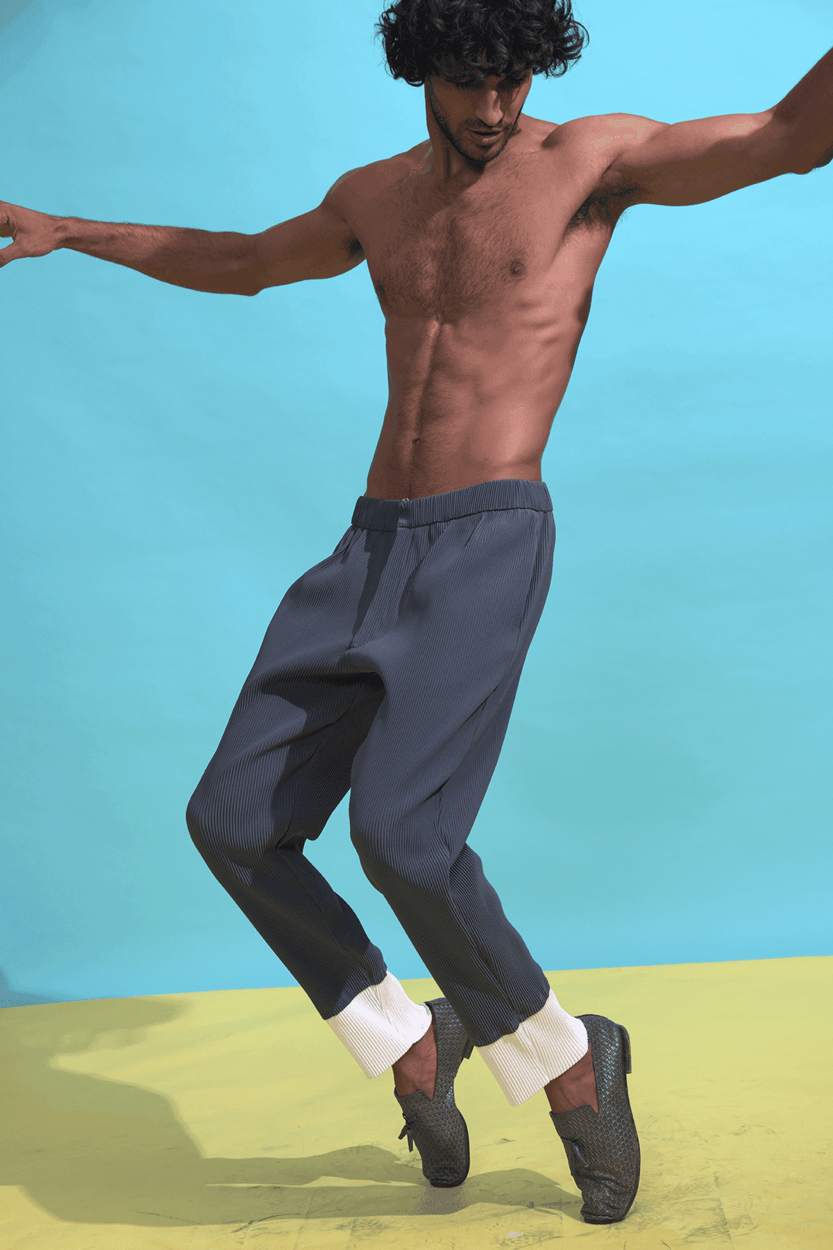 PLEATED BLOCK PANT - dash and dot