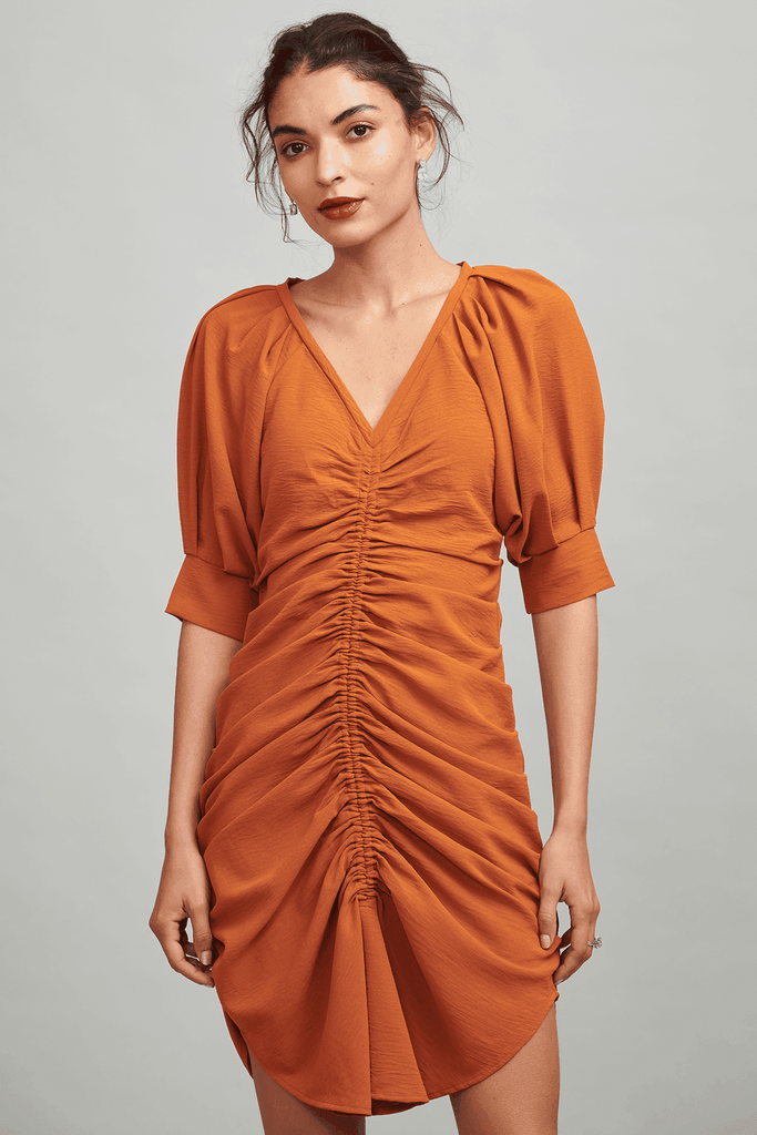 RUCHED FRONT DRESS - dash and dot dash and dot