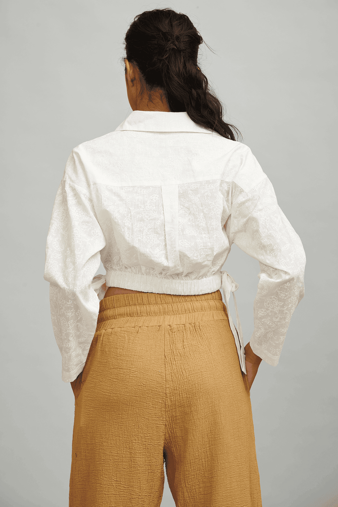 ALL WHITE CROP SHIRT - dash and dot dash and dot