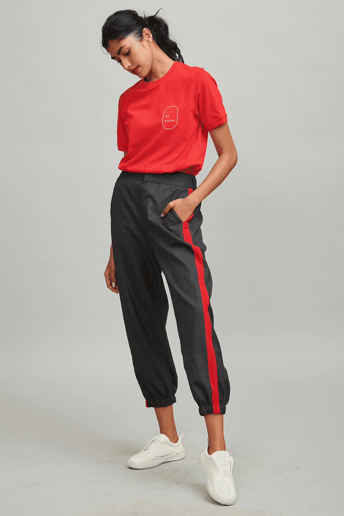 RED STRIPE TRAVEL PANT - dash and dot