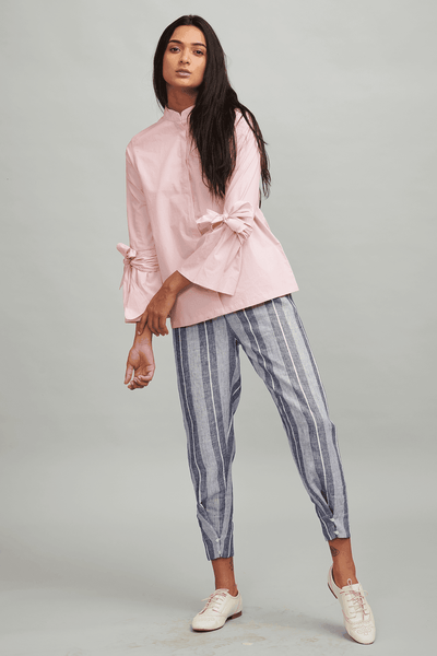 LINEN BUTTON PLEAT PANT - dash and dot