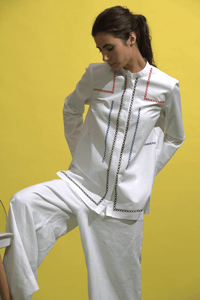 MULTI CROSS STITCH SHIRT - dash and dot dash and dot