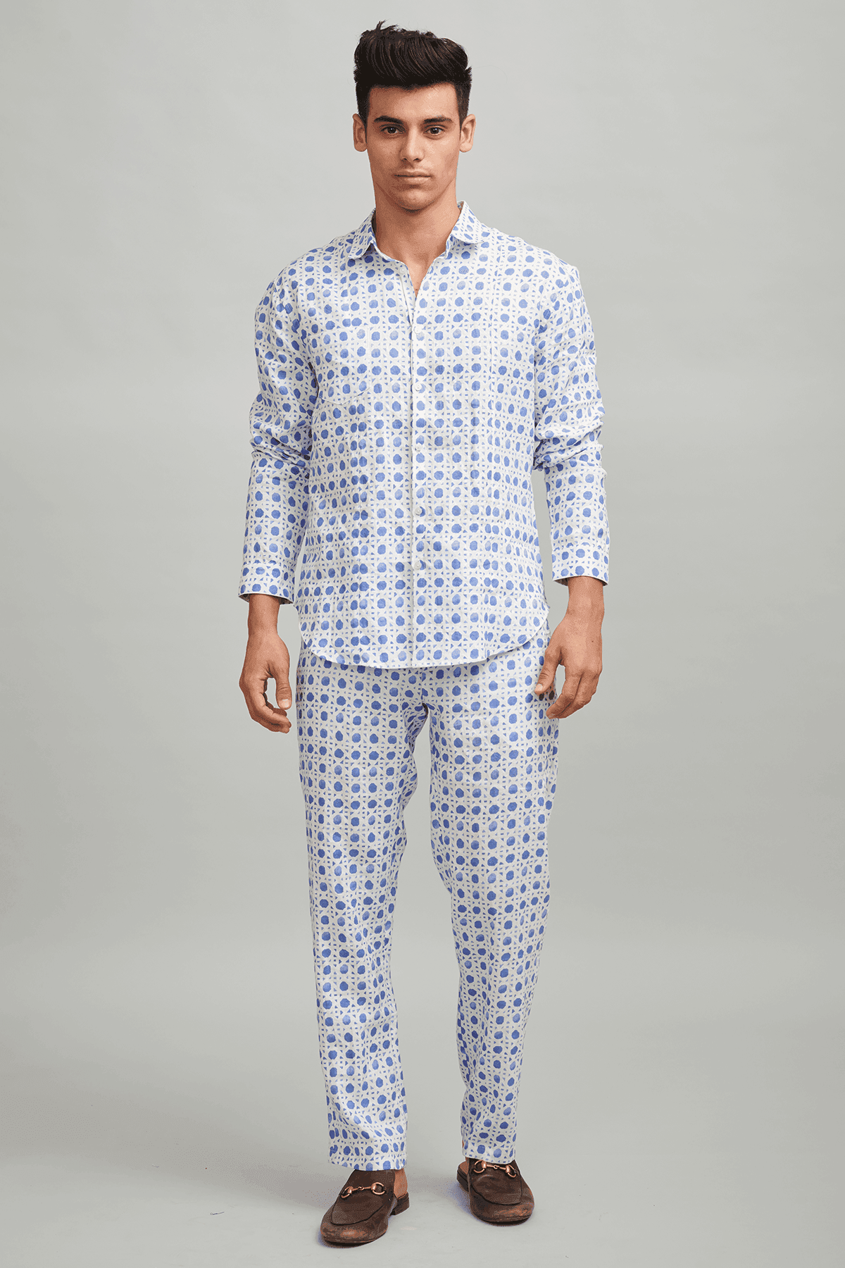 CANING PRINT LINEN PANT - dash and dot