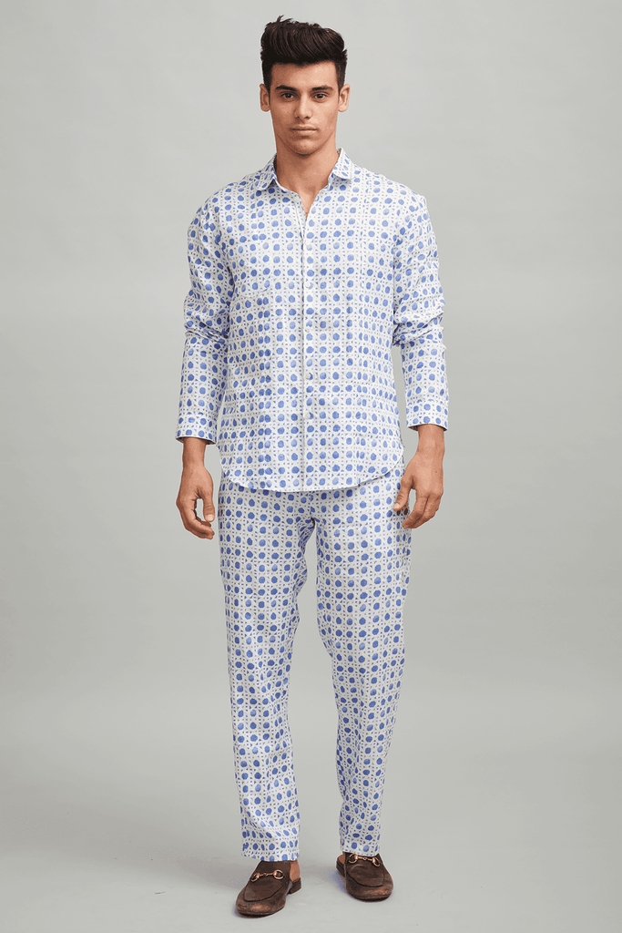 CANING PRINT LINEN PANT - dash and dot dash and dot