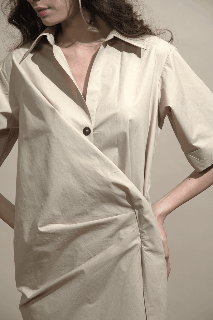 ACROSS BUTTON PLEAT MIDI - dash and dot dash and dot