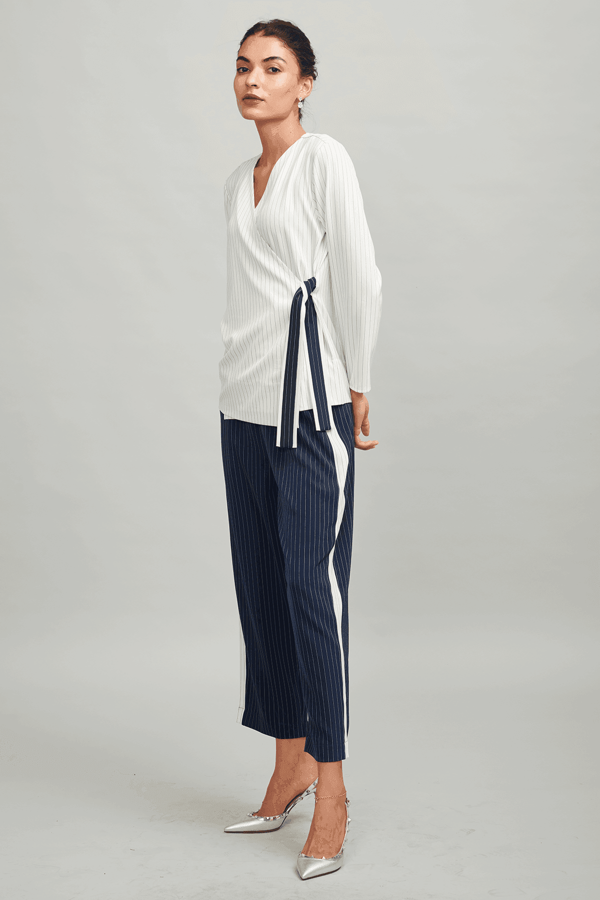SIDE TIE STRIPE BLOCK TOP - dash and dot