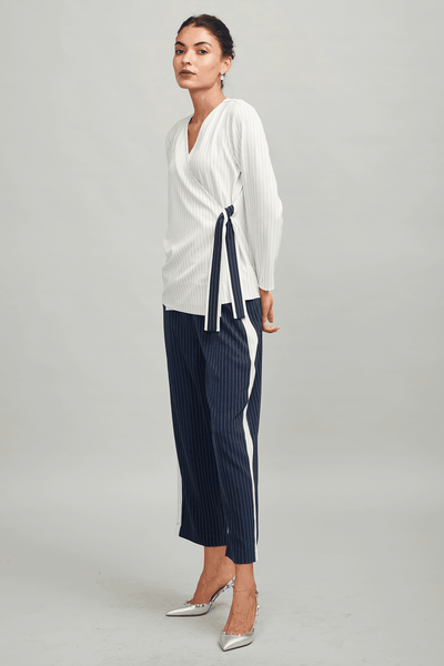 SIDE TIE STRIPE BLOCK TOP - dash and dot