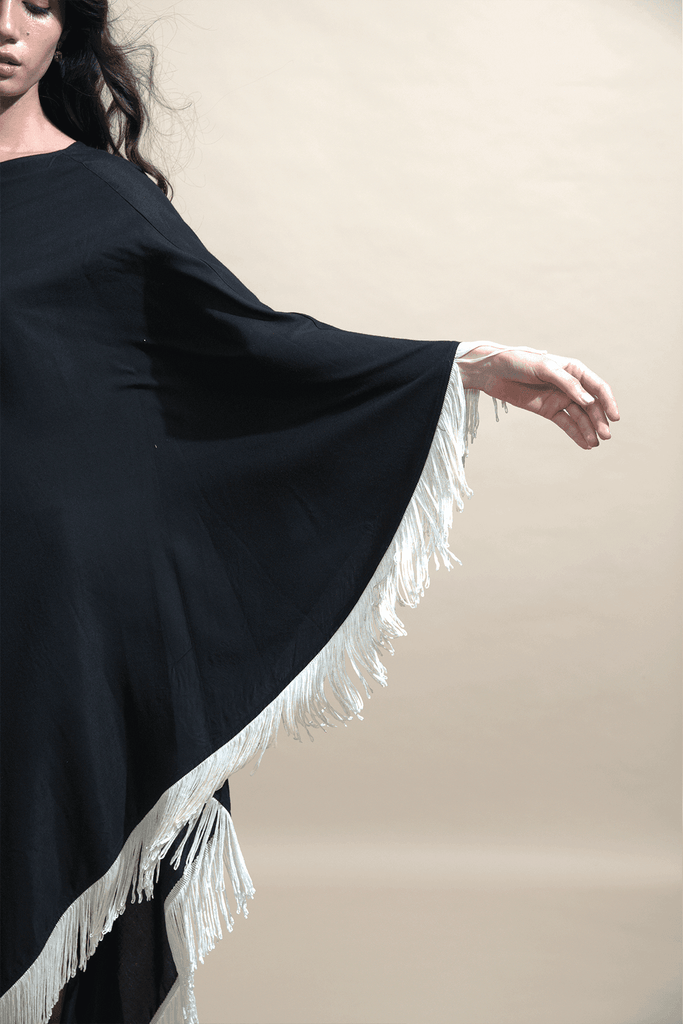 ONE SHOULDER FRINGE DRESS - dash and dot dash and dot