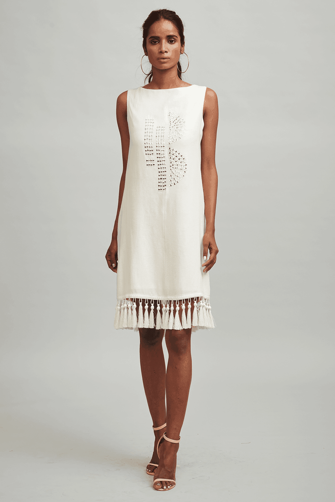 MIRROR MOTIF TASSLE DRESS - dash and dot dash and dot