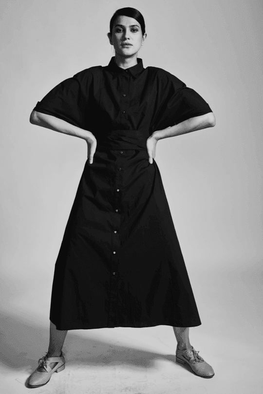 A-LINE POPLIN DRESS - dash and dot