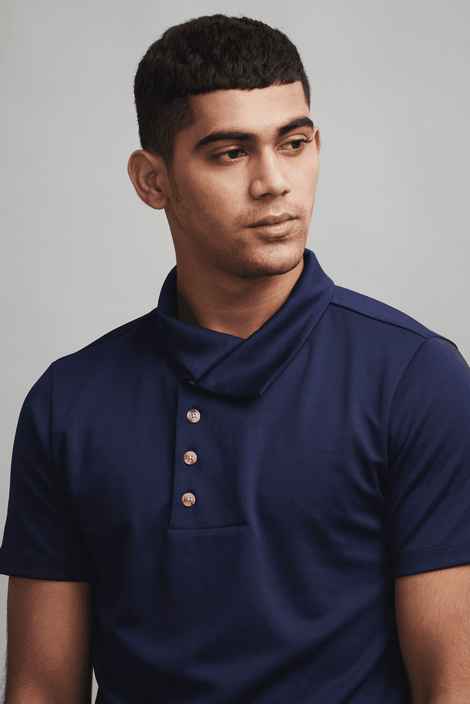 OFF CENTER PLACKET POLO - dash and dot dash and dot