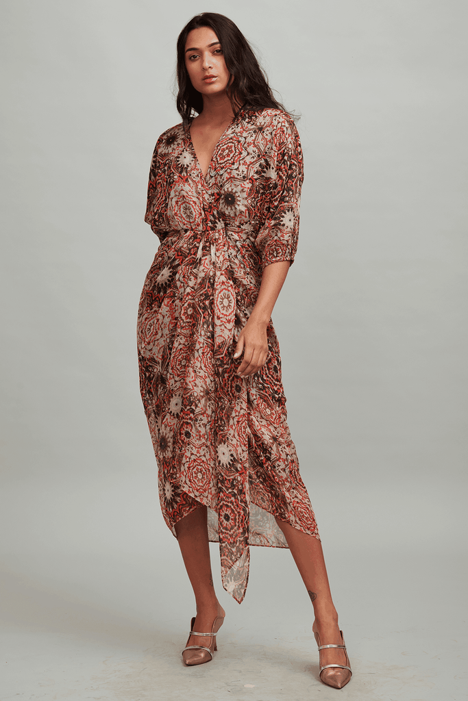 PRINTED WRAP DRESS - dash and dot dash and dot