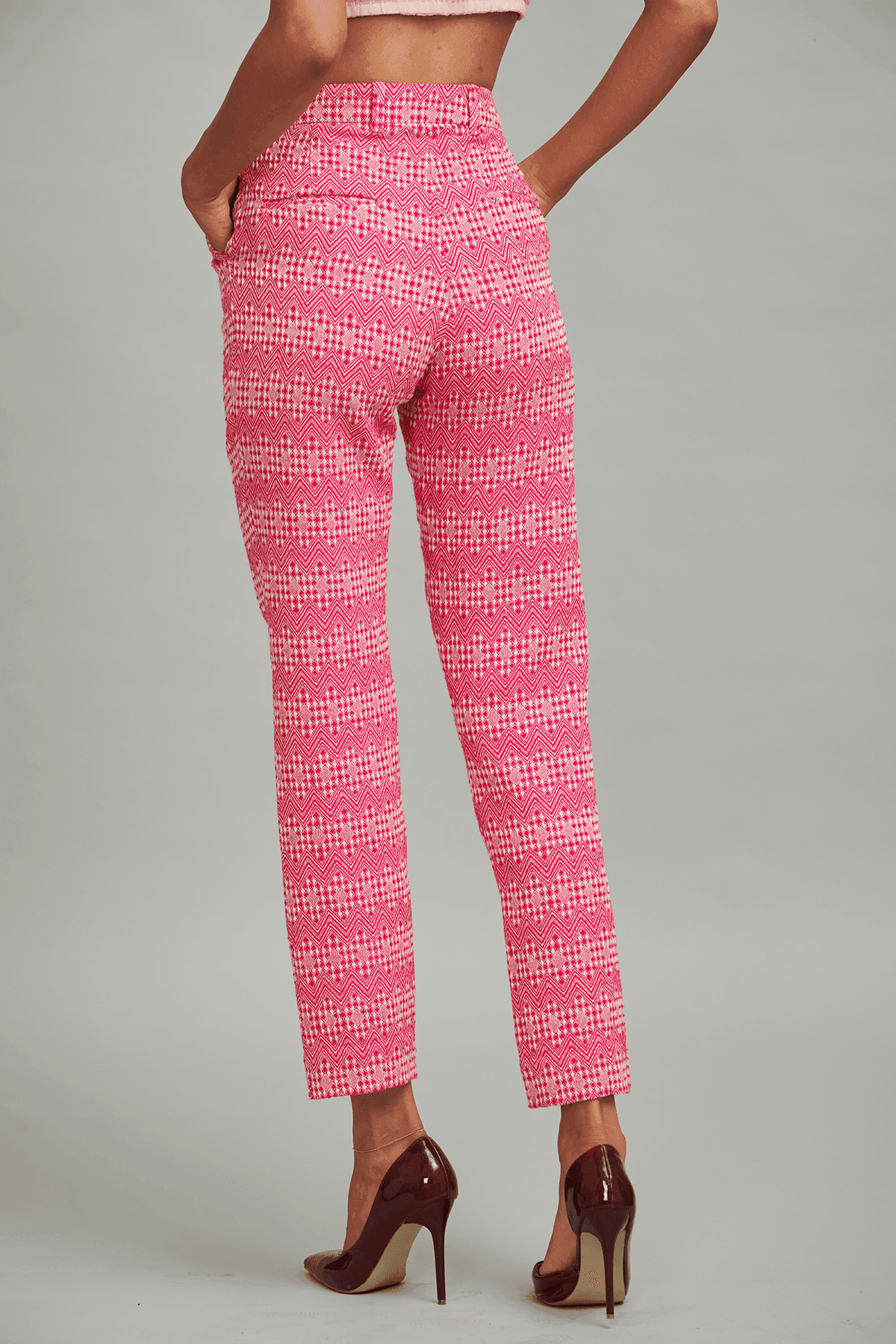 PINK JACQUARD PANT - dash and dot