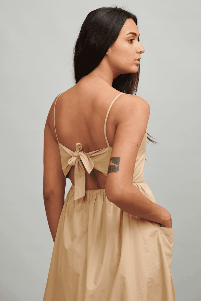 KHAKI SUMMER MIDI - dash and dot dash and dot