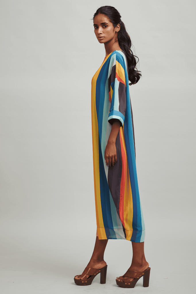 MULTICOLOUR STRIPE MIDI - dash and dot dash and dot