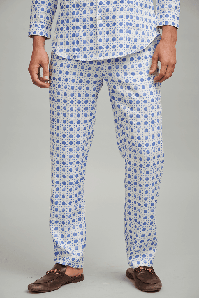 CANING PRINT LINEN PANT - dash and dot dash and dot