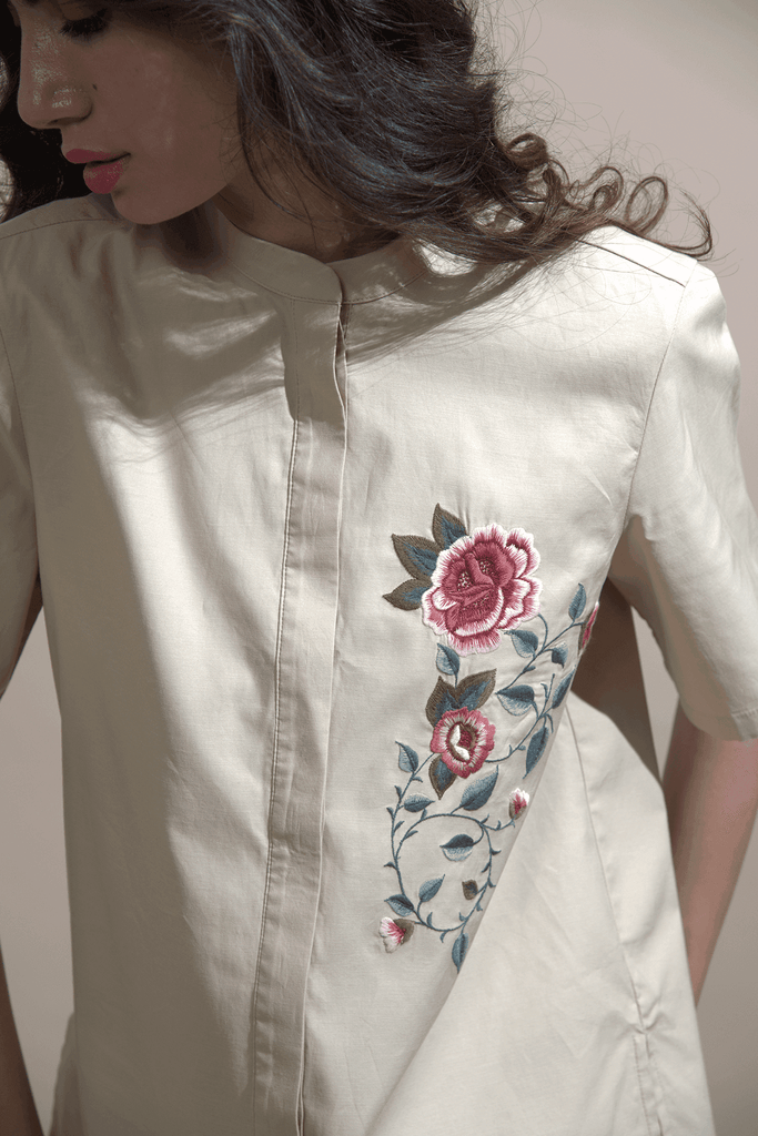 FLORAL EMBROIDERED SHIRT - dash and dot dash and dot
