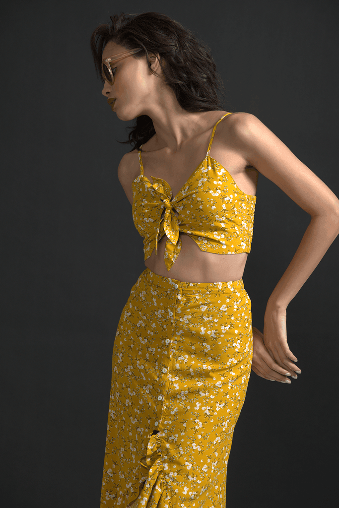 MUSTARD KNOTTED TOP - dash and dot dash and dot