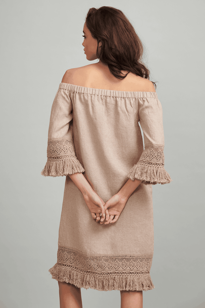 LINEN FRINGE-HEM MIDI - dash and dot dash and dot